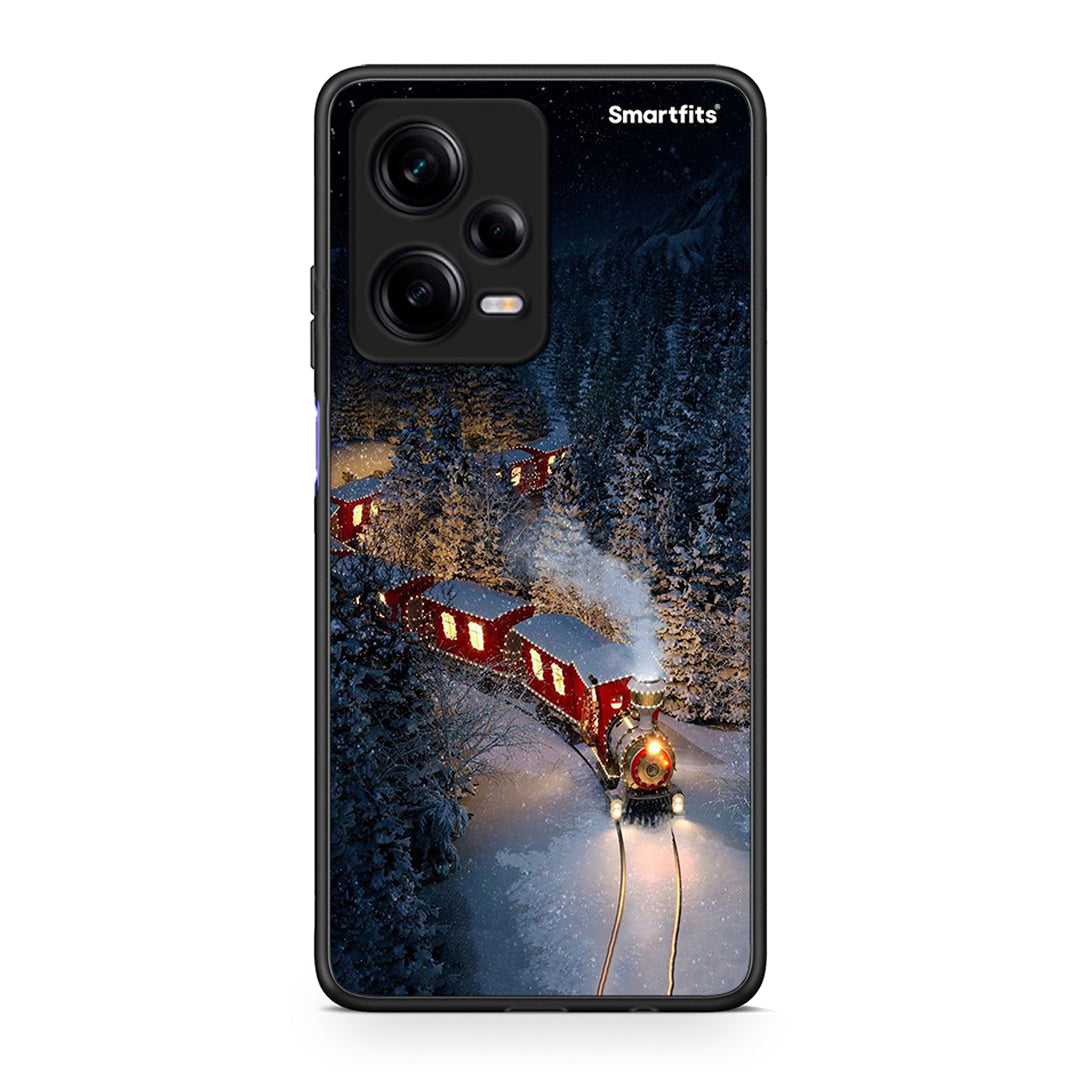 Θήκη Xiaomi Redmi Note 12 Pro 5G Xmas Train από τη Smartfits με σχέδιο στο πίσω μέρος και μαύρο περίβλημα | Xiaomi Redmi Note 12 Pro 5G Xmas Train Case with Colorful Back and Black Bezels