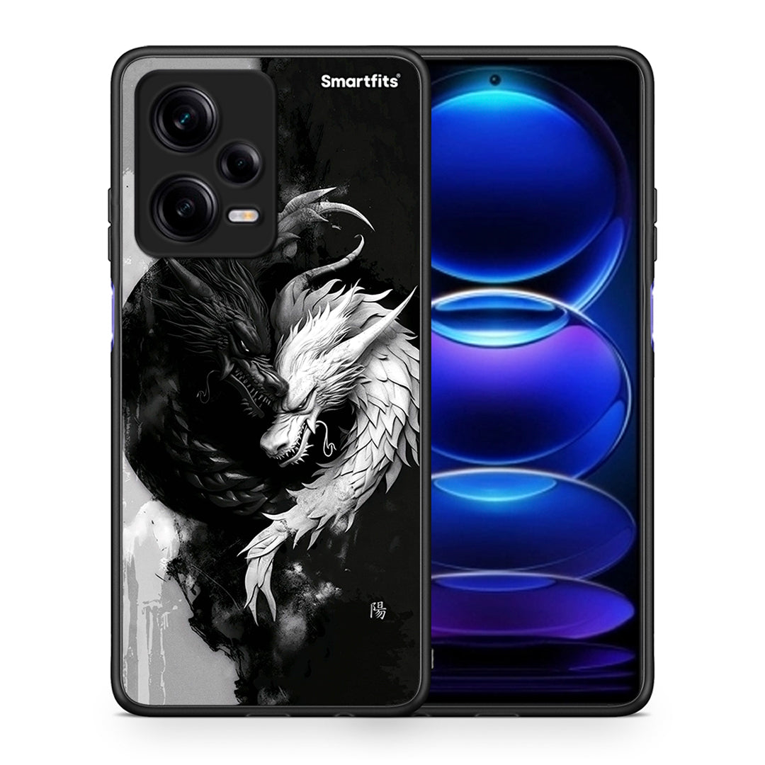 Θήκη Xiaomi Redmi Note 12 Pro 5G Yin Yang από τη Smartfits με σχέδιο στο πίσω μέρος και μαύρο περίβλημα | Xiaomi Redmi Note 12 Pro 5G Yin Yang Case with Colorful Back and Black Bezels
