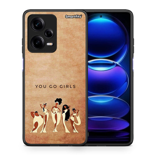 Θήκη Xiaomi Redmi Note 12 Pro 5G You Go Girl από τη Smartfits με σχέδιο στο πίσω μέρος και μαύρο περίβλημα | Xiaomi Redmi Note 12 Pro 5G You Go Girl Case with Colorful Back and Black Bezels