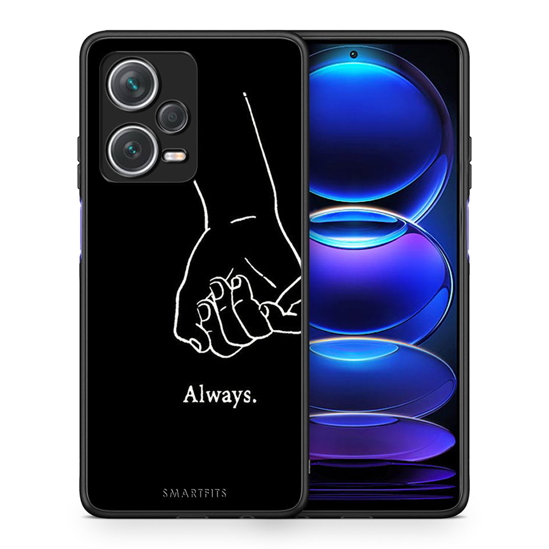 Θήκη Αγίου Βαλεντίνου Xiaomi Redmi Note 12 Pro+ / 12 Pro Discovery Always & Forever 2 από τη Smartfits με σχέδιο στο πίσω μέρος και μαύρο περίβλημα | Xiaomi Redmi Note 12 Pro+ / 12 Pro Discovery Always & Forever 2 case with colorful back and black bezels
