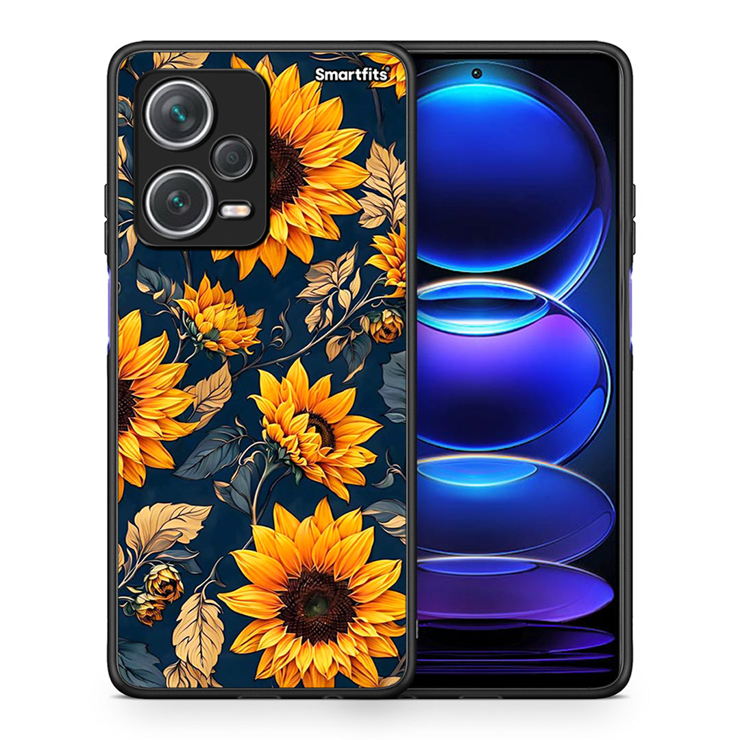 Θήκη Xiaomi Redmi Note 12 Pro+ / 12 Pro Discovery Autumn Sunflowers από τη Smartfits με σχέδιο στο πίσω μέρος και μαύρο περίβλημα | Xiaomi Redmi Note 12 Pro+ / 12 Pro Discovery Autumn Sunflowers case with colorful back and black bezels