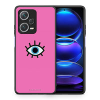 Thumbnail for Θήκη Xiaomi Redmi Note 12 Pro+ / 12 Pro Discovery Blue Eye Pink από τη Smartfits με σχέδιο στο πίσω μέρος και μαύρο περίβλημα | Xiaomi Redmi Note 12 Pro+ / 12 Pro Discovery Blue Eye Pink case with colorful back and black bezels
