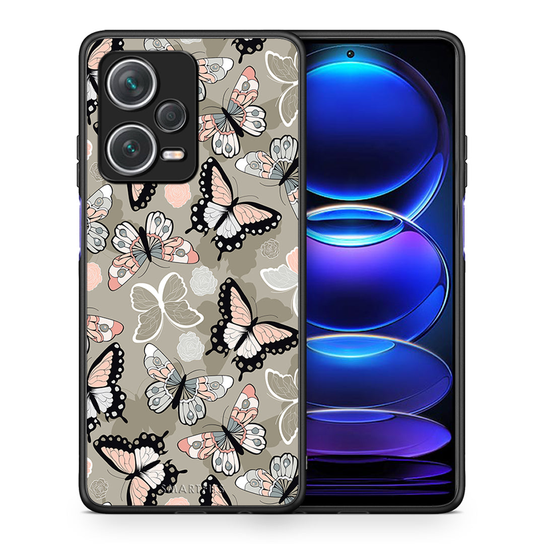 Θήκη Xiaomi Redmi Note 12 Pro+ / 12 Pro Discovery Butterflies Boho από τη Smartfits με σχέδιο στο πίσω μέρος και μαύρο περίβλημα | Xiaomi Redmi Note 12 Pro+ / 12 Pro Discovery Butterflies Boho case with colorful back and black bezels