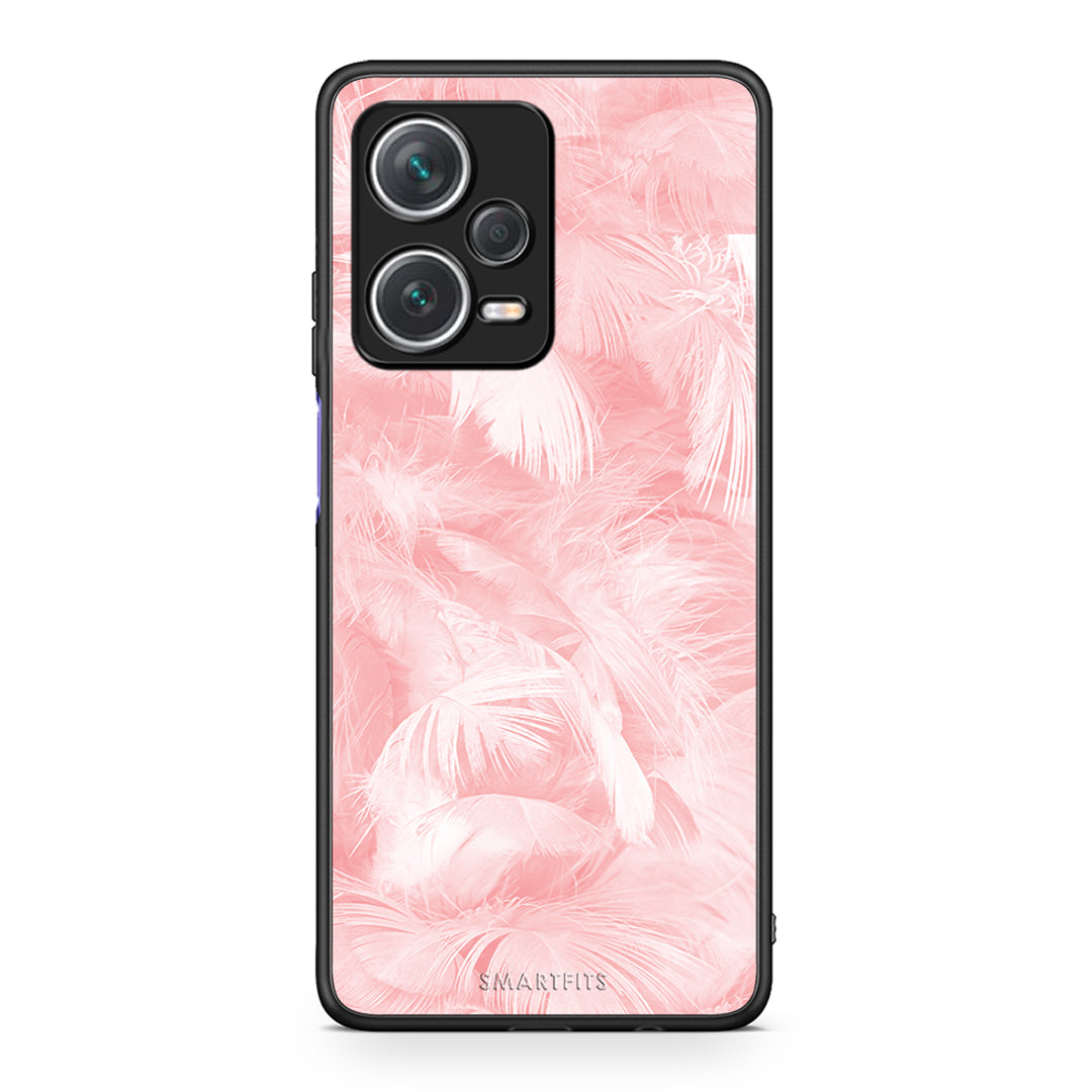 33 - Xiaomi Redmi Note 12 Pro+ / 12 Pro Discovery Pink Feather Boho case, cover, bumper