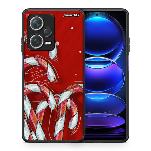 Θήκη Xiaomi Redmi Note 12 Pro+ / 12 Pro Discovery Candy Cane από τη Smartfits με σχέδιο στο πίσω μέρος και μαύρο περίβλημα | Xiaomi Redmi Note 12 Pro+ / 12 Pro Discovery Candy Cane case with colorful back and black bezels