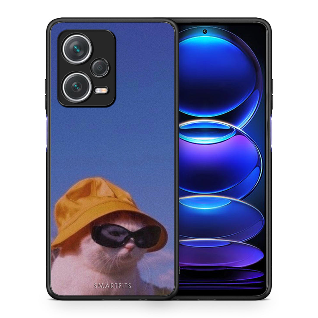 Θήκη Xiaomi Redmi Note 12 Pro+ / 12 Pro Discovery Cat Diva από τη Smartfits με σχέδιο στο πίσω μέρος και μαύρο περίβλημα | Xiaomi Redmi Note 12 Pro+ / 12 Pro Discovery Cat Diva case with colorful back and black bezels