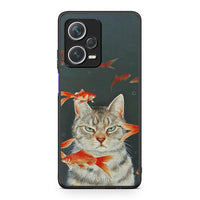 Thumbnail for Xiaomi Redmi Note 12 Pro+ / 12 Pro Discovery Cat Goldfish θήκη από τη Smartfits με σχέδιο στο πίσω μέρος και μαύρο περίβλημα | Smartphone case with colorful back and black bezels by Smartfits