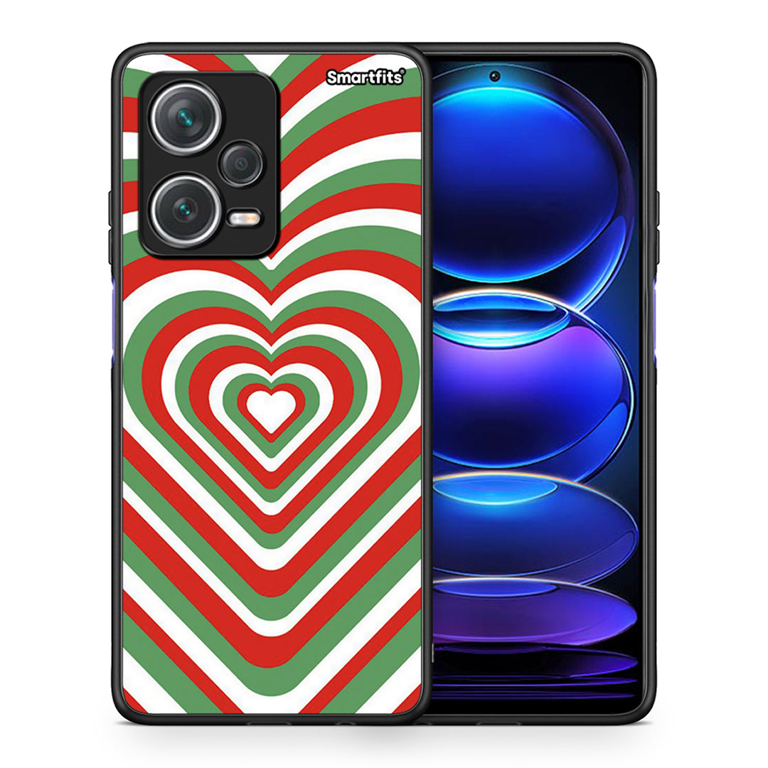 Θήκη Xiaomi Redmi Note 12 Pro+ / 12 Pro Discovery Christmas Hearts από τη Smartfits με σχέδιο στο πίσω μέρος και μαύρο περίβλημα | Xiaomi Redmi Note 12 Pro+ / 12 Pro Discovery Christmas Hearts case with colorful back and black bezels