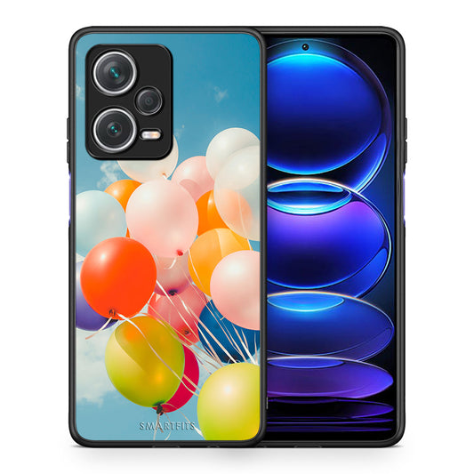 Θήκη Xiaomi Redmi Note 12 Pro+ / 12 Pro Discovery Colorful Balloons από τη Smartfits με σχέδιο στο πίσω μέρος και μαύρο περίβλημα | Xiaomi Redmi Note 12 Pro+ / 12 Pro Discovery Colorful Balloons case with colorful back and black bezels