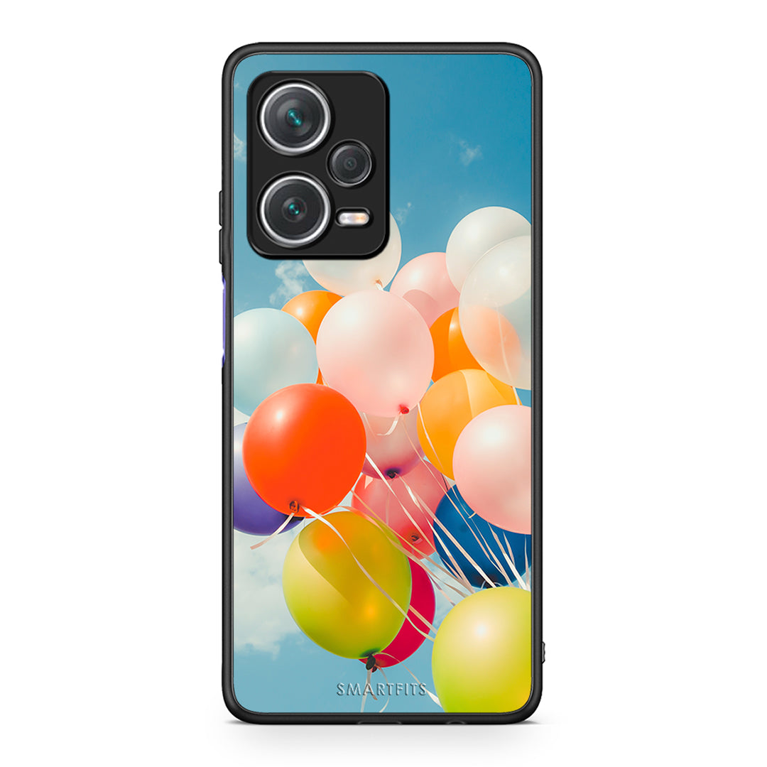 Xiaomi Redmi Note 12 Pro+ / 12 Pro Discovery Colorful Balloons θήκη από τη Smartfits με σχέδιο στο πίσω μέρος και μαύρο περίβλημα | Smartphone case with colorful back and black bezels by Smartfits
