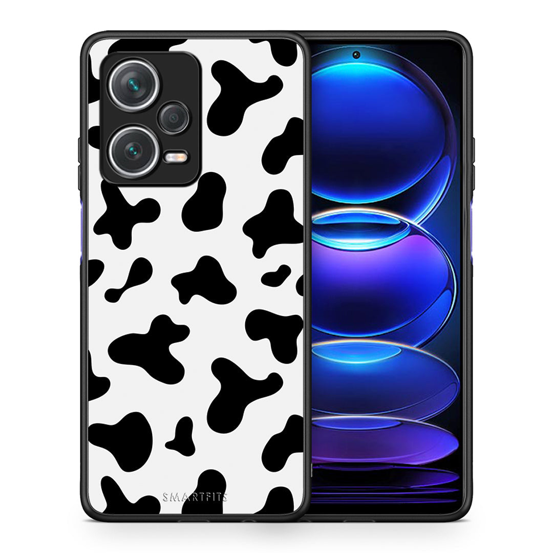 Θήκη Xiaomi Redmi Note 12 Pro+ / 12 Pro Discovery Cow Print από τη Smartfits με σχέδιο στο πίσω μέρος και μαύρο περίβλημα | Xiaomi Redmi Note 12 Pro+ / 12 Pro Discovery Cow Print case with colorful back and black bezels