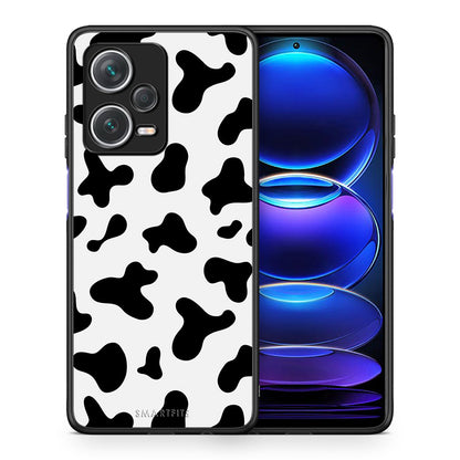 Θήκη Xiaomi Redmi Note 12 Pro+ / 12 Pro Discovery Cow Print από τη Smartfits με σχέδιο στο πίσω μέρος και μαύρο περίβλημα | Xiaomi Redmi Note 12 Pro+ / 12 Pro Discovery Cow Print case with colorful back and black bezels