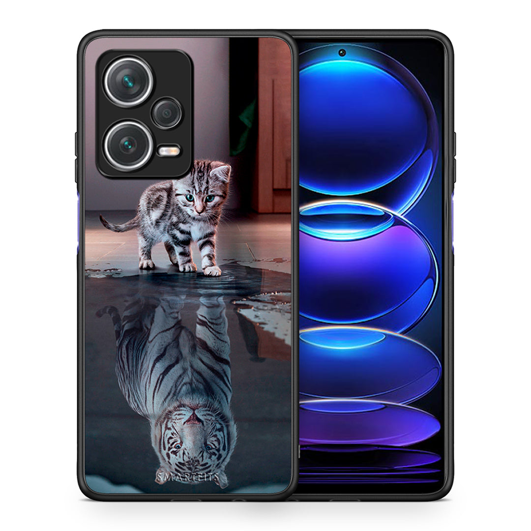 Θήκη Xiaomi Redmi Note 12 Pro+ / 12 Pro Discovery Tiger Cute από τη Smartfits με σχέδιο στο πίσω μέρος και μαύρο περίβλημα | Xiaomi Redmi Note 12 Pro+ / 12 Pro Discovery Tiger Cute case with colorful back and black bezels