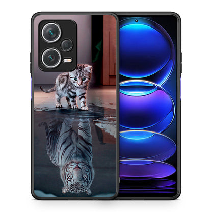 Θήκη Xiaomi Redmi Note 12 Pro+ / 12 Pro Discovery Tiger Cute από τη Smartfits με σχέδιο στο πίσω μέρος και μαύρο περίβλημα | Xiaomi Redmi Note 12 Pro+ / 12 Pro Discovery Tiger Cute case with colorful back and black bezels