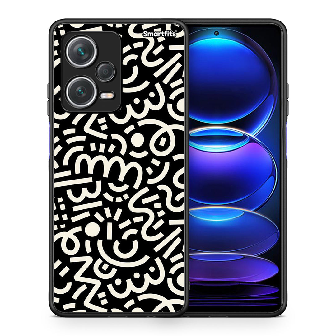 Θήκη Xiaomi Redmi Note 12 Pro+ / 12 Pro Discovery Doodle Art από τη Smartfits με σχέδιο στο πίσω μέρος και μαύρο περίβλημα | Xiaomi Redmi Note 12 Pro+ / 12 Pro Discovery Doodle Art case with colorful back and black bezels