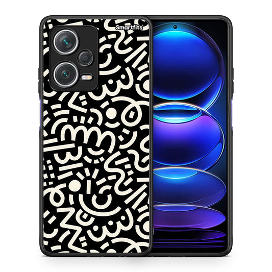 Θήκη Xiaomi Redmi Note 12 Pro+ / 12 Pro Discovery Doodle Art από τη Smartfits με σχέδιο στο πίσω μέρος και μαύρο περίβλημα | Xiaomi Redmi Note 12 Pro+ / 12 Pro Discovery Doodle Art case with colorful back and black bezels