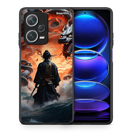 Θήκη Xiaomi Redmi Note 12 Pro+ / 12 Pro Discovery Dragons Fight από τη Smartfits με σχέδιο στο πίσω μέρος και μαύρο περίβλημα | Xiaomi Redmi Note 12 Pro+ / 12 Pro Discovery Dragons Fight case with colorful back and black bezels