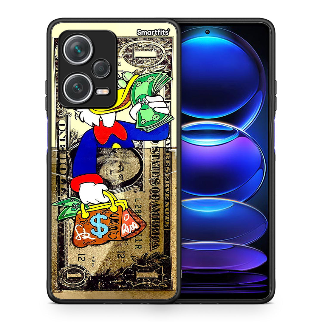 Θήκη Xiaomi Redmi Note 12 Pro+ / 12 Pro Discovery Duck Money από τη Smartfits με σχέδιο στο πίσω μέρος και μαύρο περίβλημα | Xiaomi Redmi Note 12 Pro+ / 12 Pro Discovery Duck Money case with colorful back and black bezels