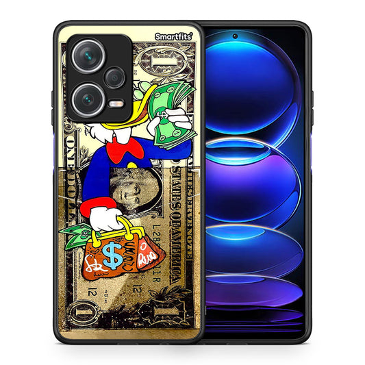 Θήκη Xiaomi Redmi Note 12 Pro+ / 12 Pro Discovery Duck Money από τη Smartfits με σχέδιο στο πίσω μέρος και μαύρο περίβλημα | Xiaomi Redmi Note 12 Pro+ / 12 Pro Discovery Duck Money case with colorful back and black bezels