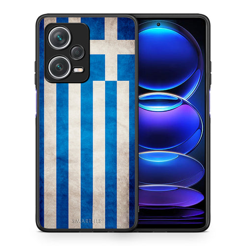 Θήκη Xiaomi Redmi Note 12 Pro+ / 12 Pro Discovery Greek Flag από τη Smartfits με σχέδιο στο πίσω μέρος και μαύρο περίβλημα | Xiaomi Redmi Note 12 Pro+ / 12 Pro Discovery Greek Flag case with colorful back and black bezels