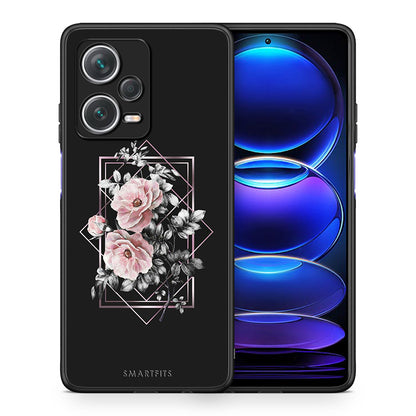 Θήκη Xiaomi Redmi Note 12 Pro+ / 12 Pro Discovery Frame Flower από τη Smartfits με σχέδιο στο πίσω μέρος και μαύρο περίβλημα | Xiaomi Redmi Note 12 Pro+ / 12 Pro Discovery Frame Flower case with colorful back and black bezels