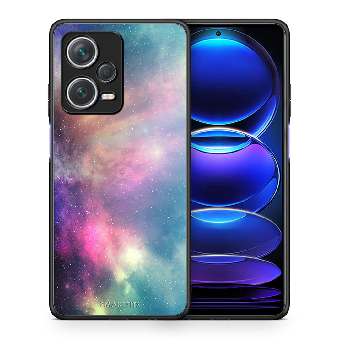Θήκη Xiaomi Redmi Note 12 Pro+ / 12 Pro Discovery Rainbow Galaxy από τη Smartfits με σχέδιο στο πίσω μέρος και μαύρο περίβλημα | Xiaomi Redmi Note 12 Pro+ / 12 Pro Discovery Rainbow Galaxy case with colorful back and black bezels