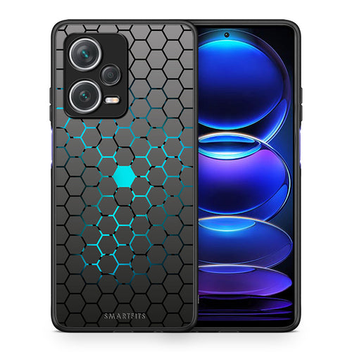 Θήκη Xiaomi Redmi Note 12 Pro+ / 12 Pro Discovery Hexagonal Geometric από τη Smartfits με σχέδιο στο πίσω μέρος και μαύρο περίβλημα | Xiaomi Redmi Note 12 Pro+ / 12 Pro Discovery Hexagonal Geometric case with colorful back and black bezels
