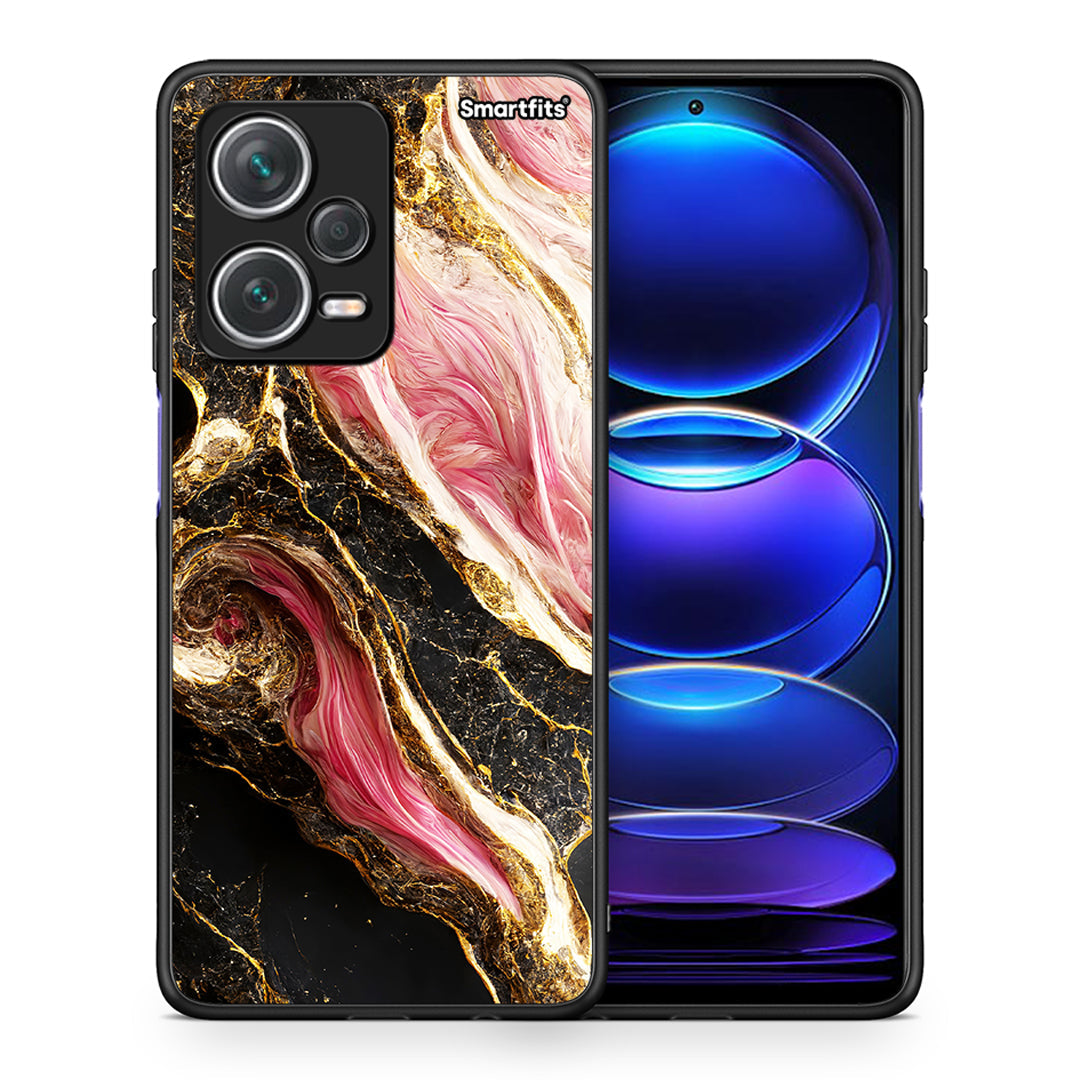 Θήκη Xiaomi Redmi Note 12 Pro+ / 12 Pro Discovery Glamorous Pink Marble από τη Smartfits με σχέδιο στο πίσω μέρος και μαύρο περίβλημα | Xiaomi Redmi Note 12 Pro+ / 12 Pro Discovery Glamorous Pink Marble case with colorful back and black bezels