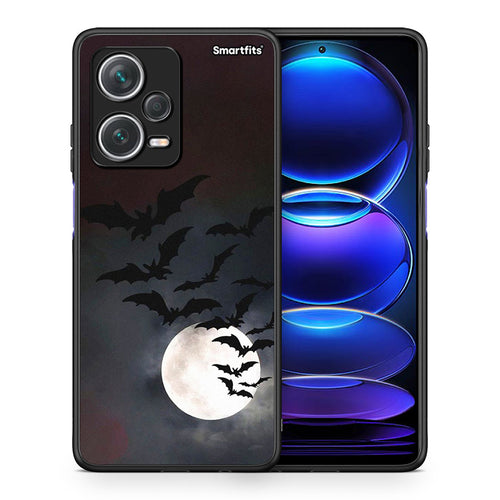 Θήκη Xiaomi Redmi Note 12 Pro+ / 12 Pro Discovery Halloween Bat Night από τη Smartfits με σχέδιο στο πίσω μέρος και μαύρο περίβλημα | Xiaomi Redmi Note 12 Pro+ / 12 Pro Discovery Halloween Bat Night case with colorful back and black bezels