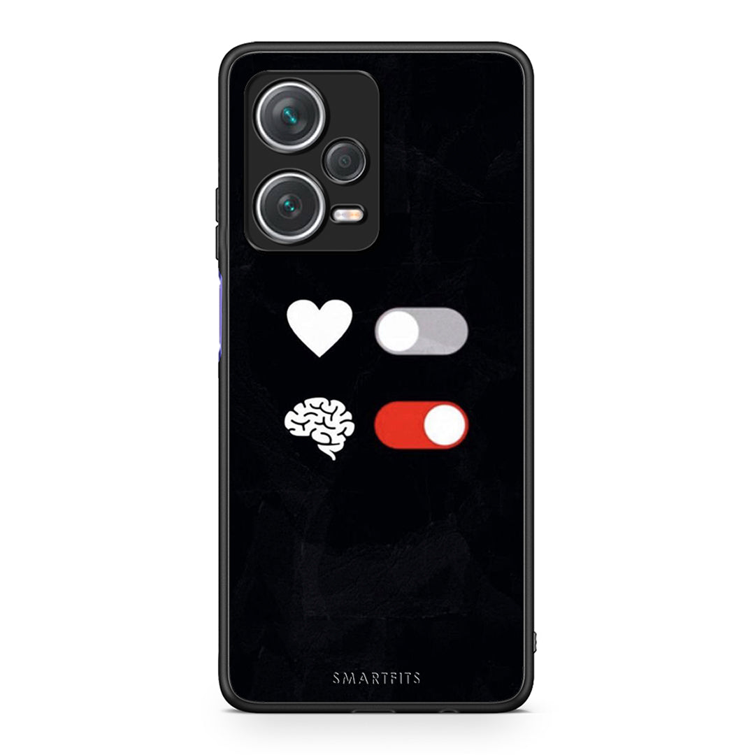 Xiaomi Redmi Note 12 Pro+ / 12 Pro Discovery Heart Vs Brain Θήκη Αγίου Βαλεντίνου από τη Smartfits με σχέδιο στο πίσω μέρος και μαύρο περίβλημα | Smartphone case with colorful back and black bezels by Smartfits