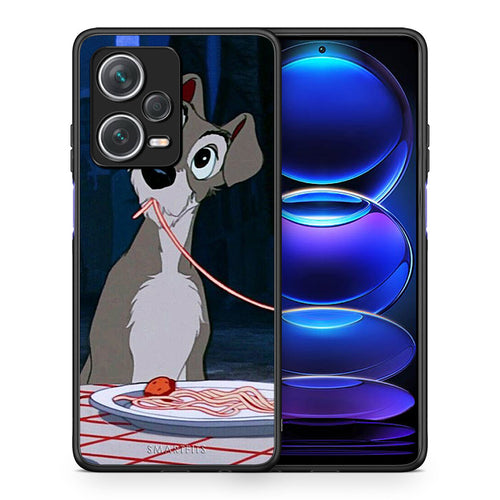 Θήκη Αγίου Βαλεντίνου Xiaomi Redmi Note 12 Pro+ / 12 Pro Discovery Lady And Tramp 1 από τη Smartfits με σχέδιο στο πίσω μέρος και μαύρο περίβλημα | Xiaomi Redmi Note 12 Pro+ / 12 Pro Discovery Lady And Tramp 1 case with colorful back and black bezels
