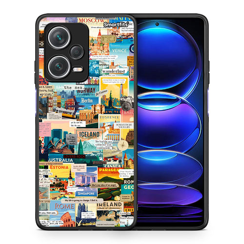 Θήκη Xiaomi Redmi Note 12 Pro+ / 12 Pro Discovery Live To Travel από τη Smartfits με σχέδιο στο πίσω μέρος και μαύρο περίβλημα | Xiaomi Redmi Note 12 Pro+ / 12 Pro Discovery Live To Travel case with colorful back and black bezels