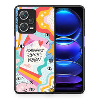 Thumbnail for Θήκη Xiaomi Redmi Note 12 Pro+ / 12 Pro Discovery Manifest Your Vision από τη Smartfits με σχέδιο στο πίσω μέρος και μαύρο περίβλημα | Xiaomi Redmi Note 12 Pro+ / 12 Pro Discovery Manifest Your Vision case with colorful back and black bezels