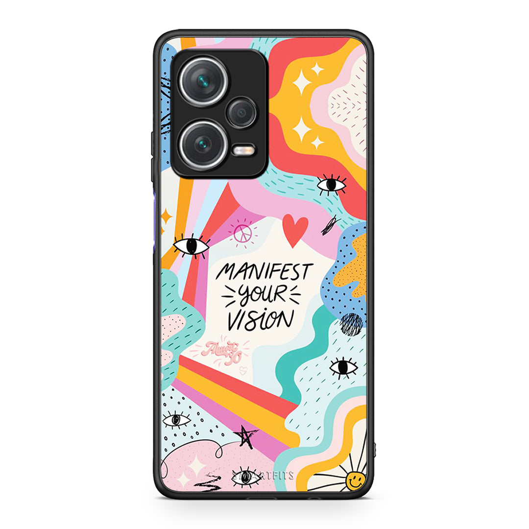 Xiaomi Redmi Note 12 Pro+ / 12 Pro Discovery Manifest Your Vision θήκη από τη Smartfits με σχέδιο στο πίσω μέρος και μαύρο περίβλημα | Smartphone case with colorful back and black bezels by Smartfits