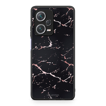 4 - Xiaomi Redmi Note 12 Pro+ / 12 Pro Discovery Black Rosegold Marble case, cover, bumper