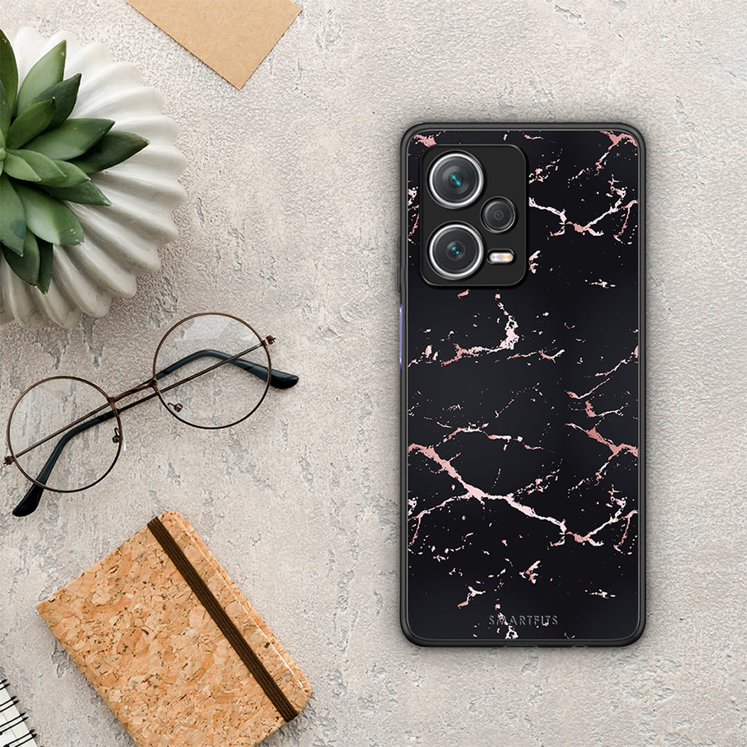 Marble Black Rosegold - Xiaomi Redmi Note 12 Pro+ / 12 Pro Discovery θήκη