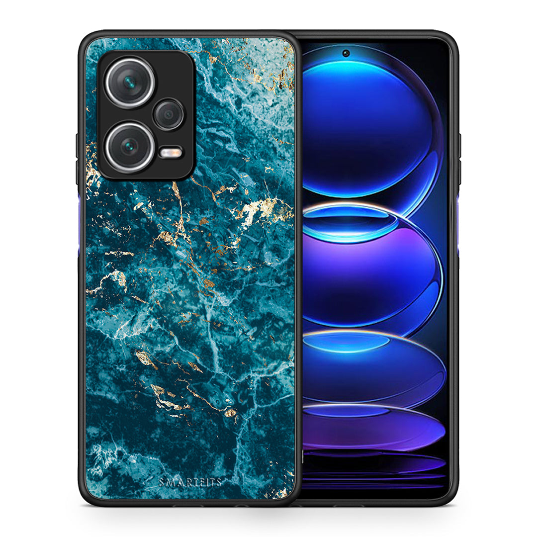 Θήκη Xiaomi Redmi Note 12 Pro+ / 12 Pro Discovery Marble Blue από τη Smartfits με σχέδιο στο πίσω μέρος και μαύρο περίβλημα | Xiaomi Redmi Note 12 Pro+ / 12 Pro Discovery Marble Blue case with colorful back and black bezels