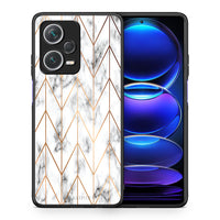 Thumbnail for Θήκη Xiaomi Redmi Note 12 Pro+ / 12 Pro Discovery Gold Geometric Marble από τη Smartfits με σχέδιο στο πίσω μέρος και μαύρο περίβλημα | Xiaomi Redmi Note 12 Pro+ / 12 Pro Discovery Gold Geometric Marble case with colorful back and black bezels