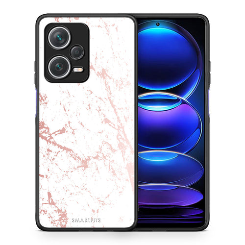 Θήκη Xiaomi Redmi Note 12 Pro+ / 12 Pro Discovery Pink Splash Marble από τη Smartfits με σχέδιο στο πίσω μέρος και μαύρο περίβλημα | Xiaomi Redmi Note 12 Pro+ / 12 Pro Discovery Pink Splash Marble case with colorful back and black bezels