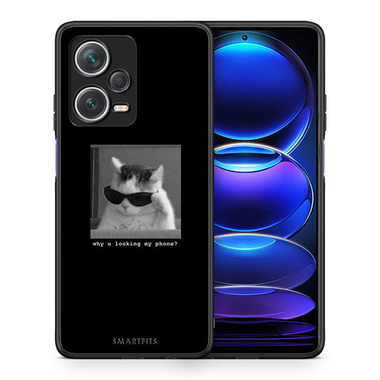 Θήκη Xiaomi Redmi Note 12 Pro+ / 12 Pro Discovery Meme Cat από τη Smartfits με σχέδιο στο πίσω μέρος και μαύρο περίβλημα | Xiaomi Redmi Note 12 Pro+ / 12 Pro Discovery Meme Cat case with colorful back and black bezels
