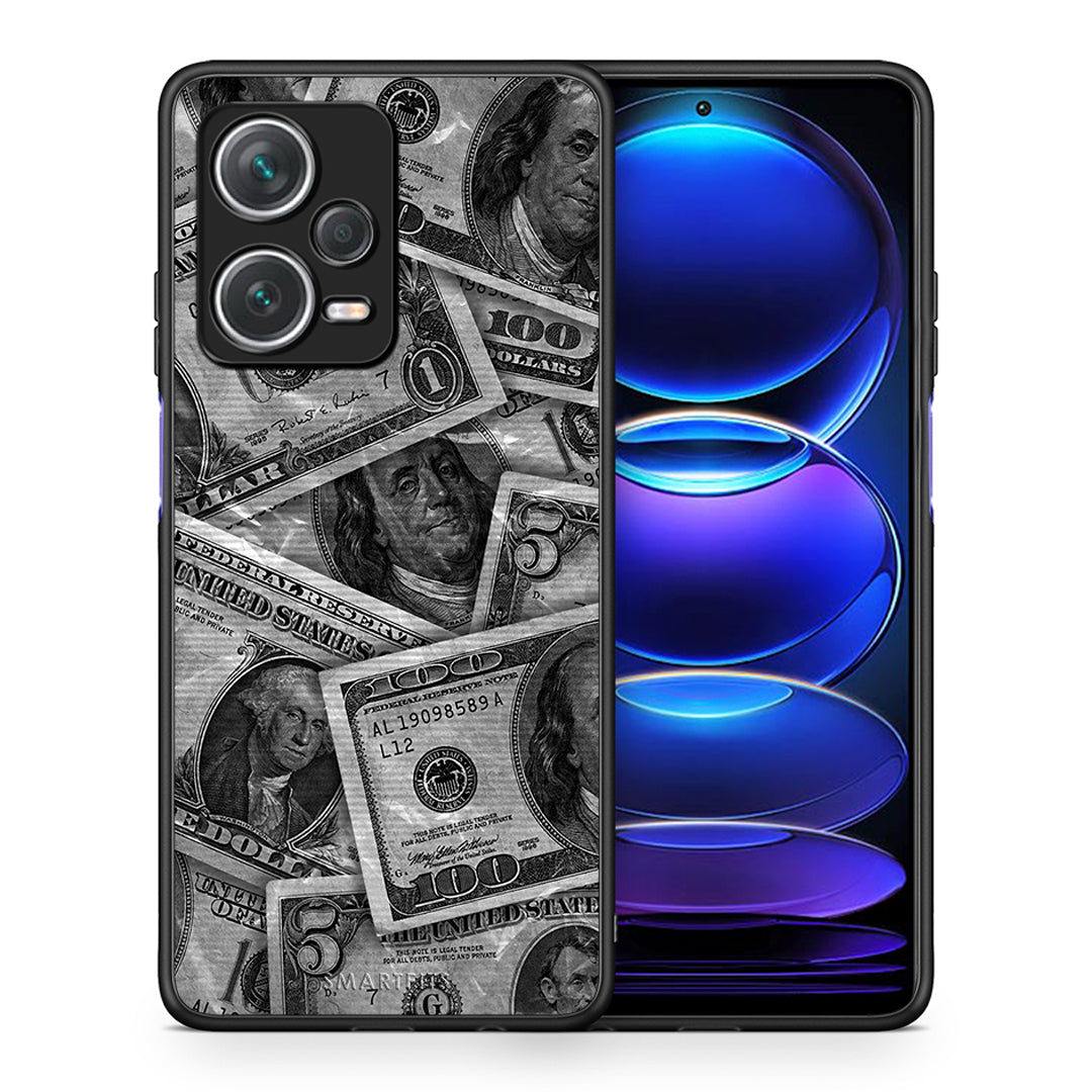 Θήκη Xiaomi Redmi Note 12 Pro+ / 12 Pro Discovery Money Dollars από τη Smartfits με σχέδιο στο πίσω μέρος και μαύρο περίβλημα | Xiaomi Redmi Note 12 Pro+ / 12 Pro Discovery Money Dollars case with colorful back and black bezels