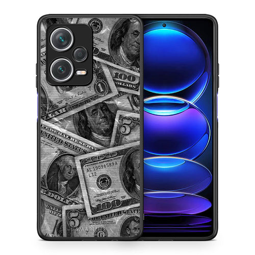 Θήκη Xiaomi Redmi Note 12 Pro+ / 12 Pro Discovery Money Dollars από τη Smartfits με σχέδιο στο πίσω μέρος και μαύρο περίβλημα | Xiaomi Redmi Note 12 Pro+ / 12 Pro Discovery Money Dollars case with colorful back and black bezels