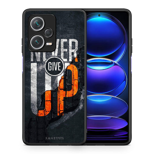 Θήκη Αγίου Βαλεντίνου Xiaomi Redmi Note 12 Pro+ / 12 Pro Discovery Never Give Up από τη Smartfits με σχέδιο στο πίσω μέρος και μαύρο περίβλημα | Xiaomi Redmi Note 12 Pro+ / 12 Pro Discovery Never Give Up case with colorful back and black bezels