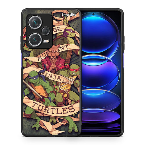 Θήκη Xiaomi Redmi Note 12 Pro+ / 12 Pro Discovery Ninja Turtles από τη Smartfits με σχέδιο στο πίσω μέρος και μαύρο περίβλημα | Xiaomi Redmi Note 12 Pro+ / 12 Pro Discovery Ninja Turtles case with colorful back and black bezels