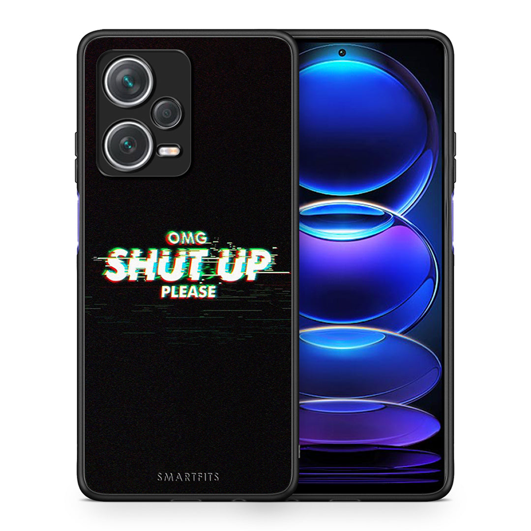 Θήκη Xiaomi Redmi Note 12 Pro+ / 12 Pro Discovery OMG ShutUp από τη Smartfits με σχέδιο στο πίσω μέρος και μαύρο περίβλημα | Xiaomi Redmi Note 12 Pro+ / 12 Pro Discovery OMG ShutUp case with colorful back and black bezels