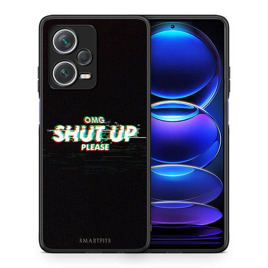 Θήκη Xiaomi Redmi Note 12 Pro+ / 12 Pro Discovery OMG ShutUp από τη Smartfits με σχέδιο στο πίσω μέρος και μαύρο περίβλημα | Xiaomi Redmi Note 12 Pro+ / 12 Pro Discovery OMG ShutUp case with colorful back and black bezels