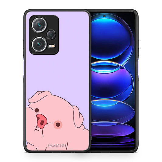 Θήκη Αγίου Βαλεντίνου Xiaomi Redmi Note 12 Pro+ / 12 Pro Discovery Pig Love 2 από τη Smartfits με σχέδιο στο πίσω μέρος και μαύρο περίβλημα | Xiaomi Redmi Note 12 Pro+ / 12 Pro Discovery Pig Love 2 case with colorful back and black bezels