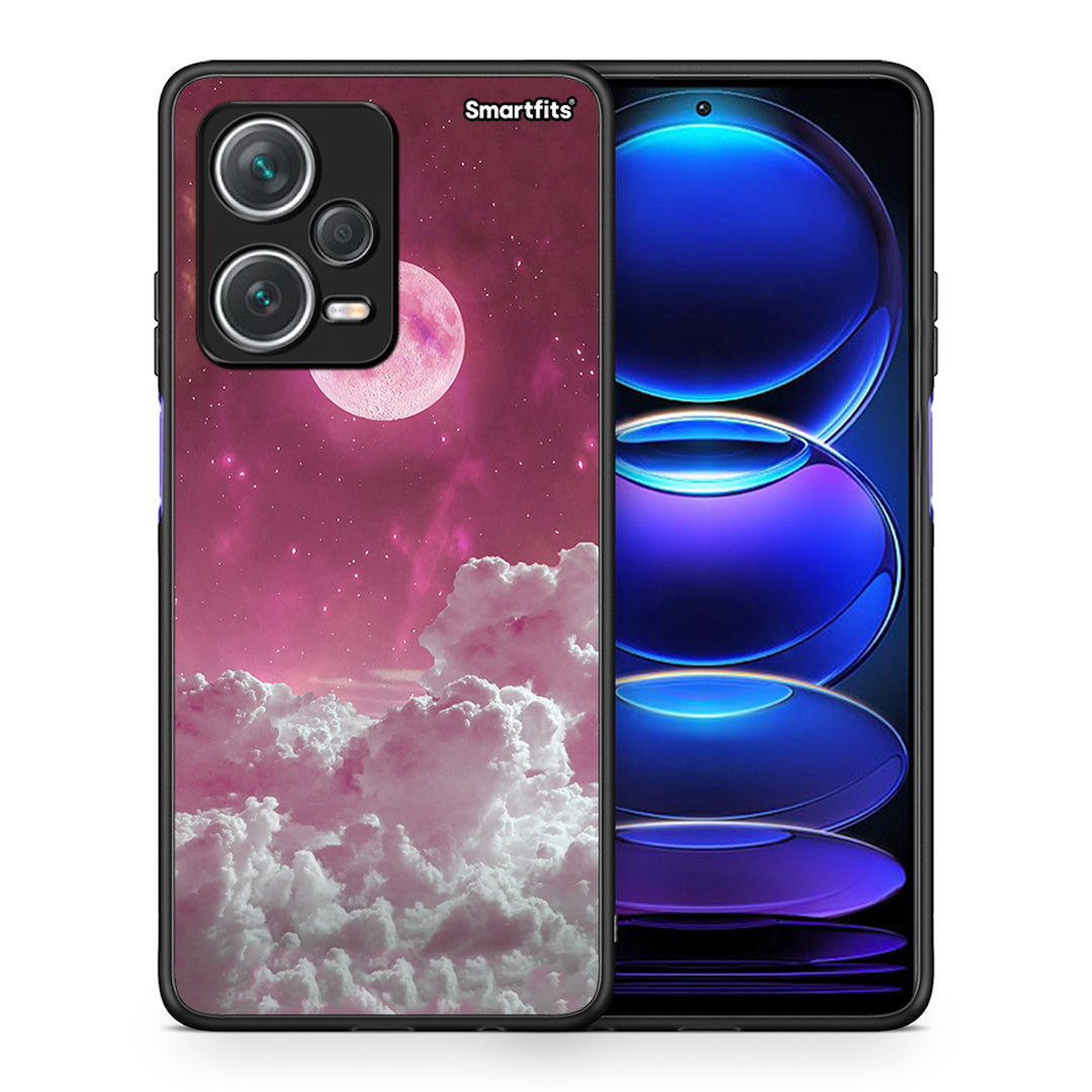 Θήκη Xiaomi Redmi Note 12 Pro+ / 12 Pro Discovery Pink Moon από τη Smartfits με σχέδιο στο πίσω μέρος και μαύρο περίβλημα | Xiaomi Redmi Note 12 Pro+ / 12 Pro Discovery Pink Moon case with colorful back and black bezels
