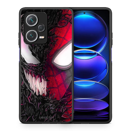 Θήκη Xiaomi Redmi Note 12 Pro+ / 12 Pro Discovery SpiderVenom PopArt από τη Smartfits με σχέδιο στο πίσω μέρος και μαύρο περίβλημα | Xiaomi Redmi Note 12 Pro+ / 12 Pro Discovery SpiderVenom PopArt case with colorful back and black bezels