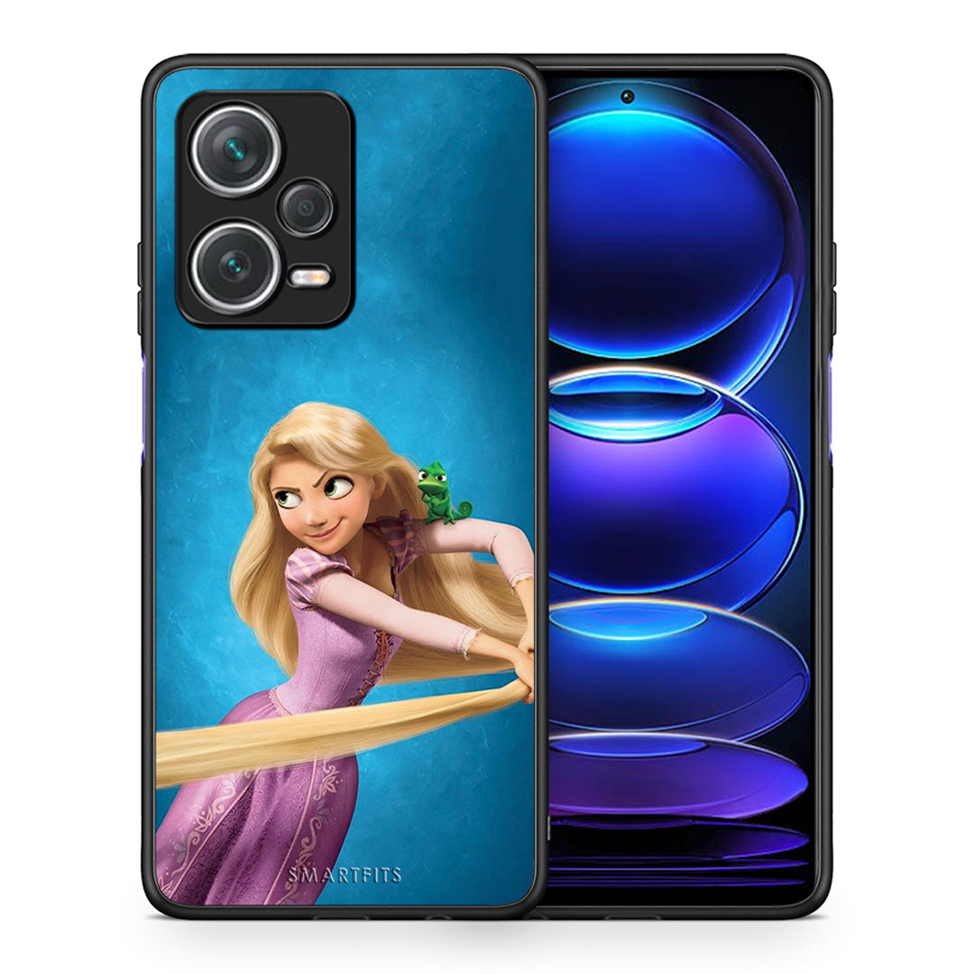 Θήκη Αγίου Βαλεντίνου Xiaomi Redmi Note 12 Pro+ / 12 Pro Discovery Tangled 2 από τη Smartfits με σχέδιο στο πίσω μέρος και μαύρο περίβλημα | Xiaomi Redmi Note 12 Pro+ / 12 Pro Discovery Tangled 2 case with colorful back and black bezels